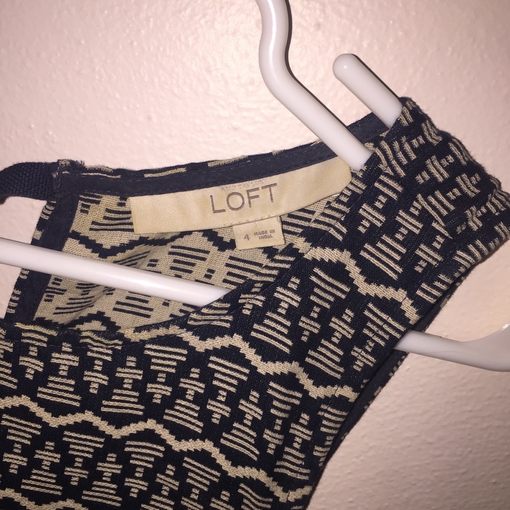 Loft Printed Fit and Flare Dress - Picture 4 of 5